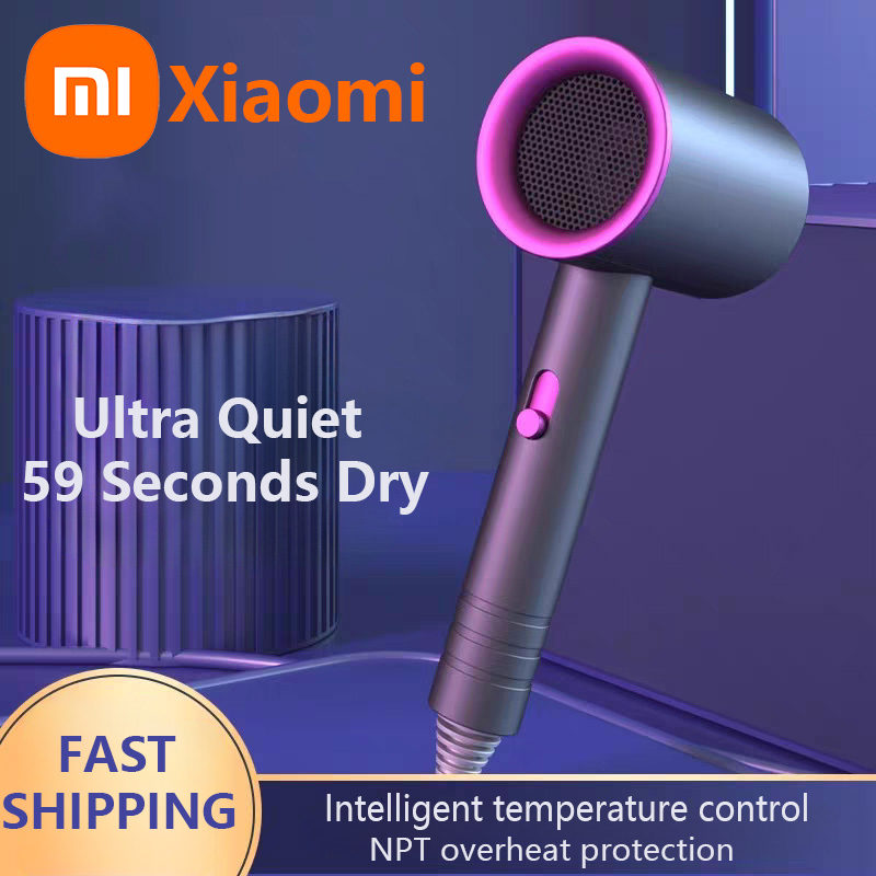 Secador de pelo XIAOMI, luz azul de alta velocidad, iones negativos, poco ruido, temperatura constante y secado rápido, adecuado para salones domésticos