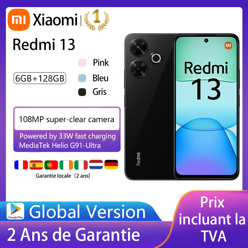 Xiaomi Redmi 13 smartfony MediaTek Helio G91-Ultra 108MP 5030mAh kamera 33W szybkie ładowanie ekranu 90Hz wersja globalna