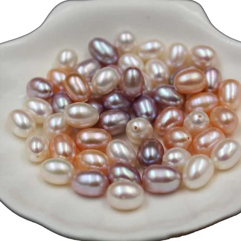1/3 pz/pacco AAA 7-8mm Perla D'acqua Dolce Naturale con Mezzo Foro Perline Sparse per la Produzione di Gioielli FAI DA TE Collana Orecchini Accessori