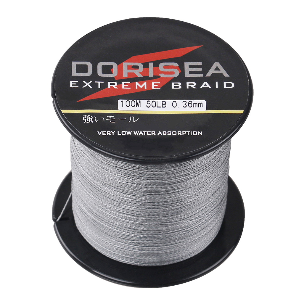 DORISEA-Ligne de pêche multimessieurs tressée extrême à 8 brins, 100m, 6lb, 10lb, 20lb, 30lb, 60lb, 80lb, 100lb, 200lb, 300lb