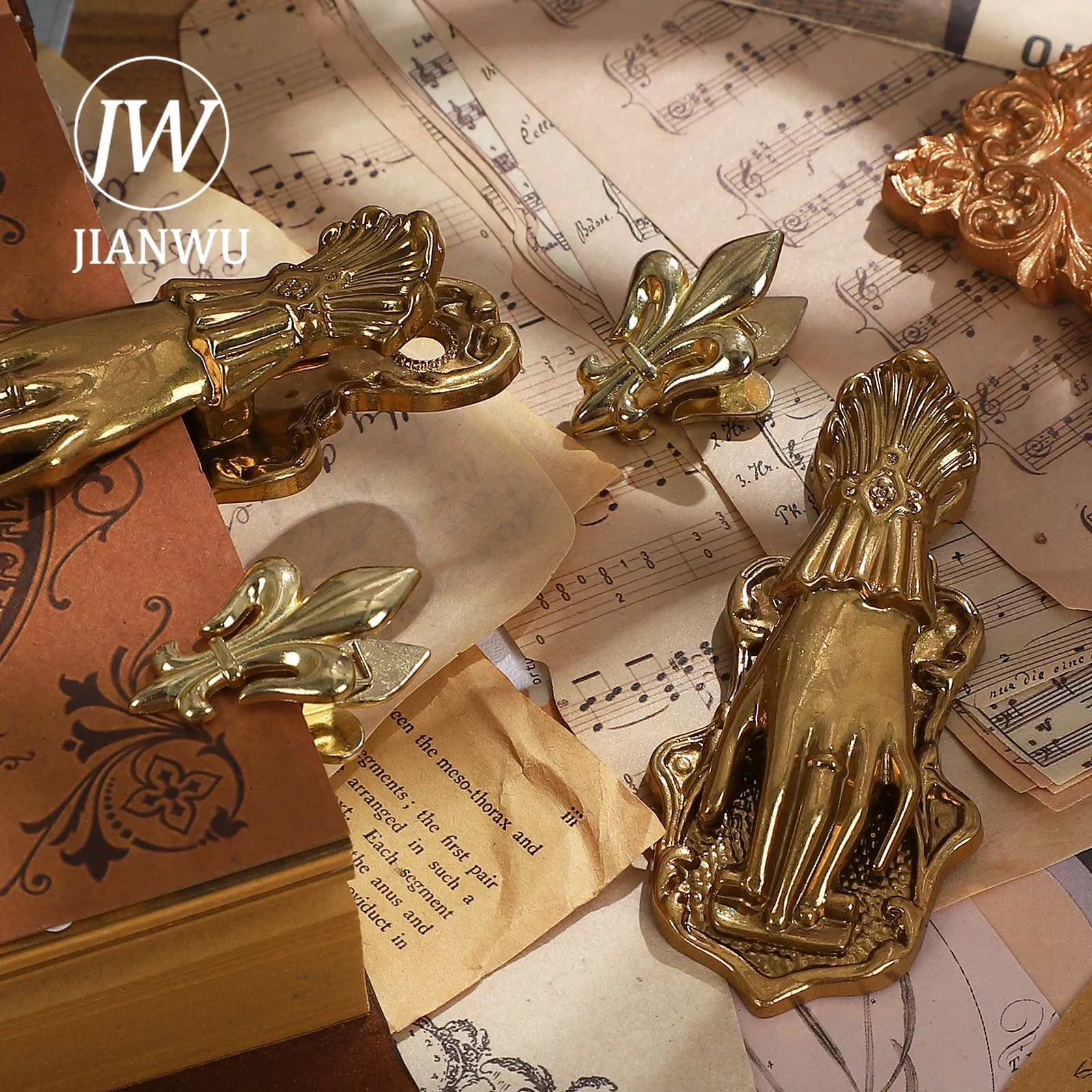 JIANWU Vintage dame main alliage pince Bill pince vieille voyage Note pince créative bricolage Journal outils étudiant fournitures papeterie