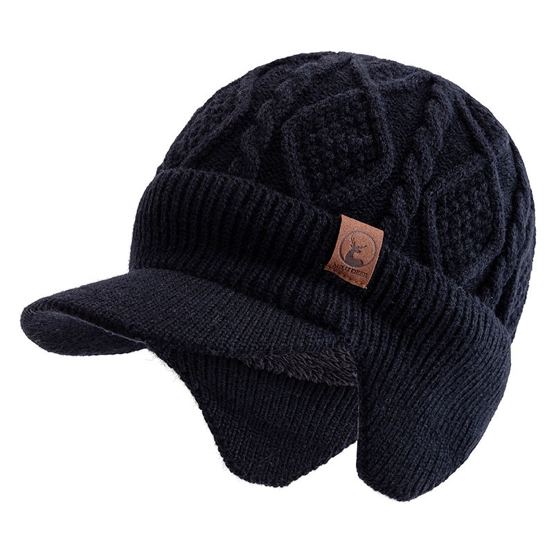 Nuevo gorro de invierno Unisex con forro de piel de felpa, gorro cálido con orejeras, gorro suave y elegante, gorro tejido grueso para deportes de esquí al aire libre