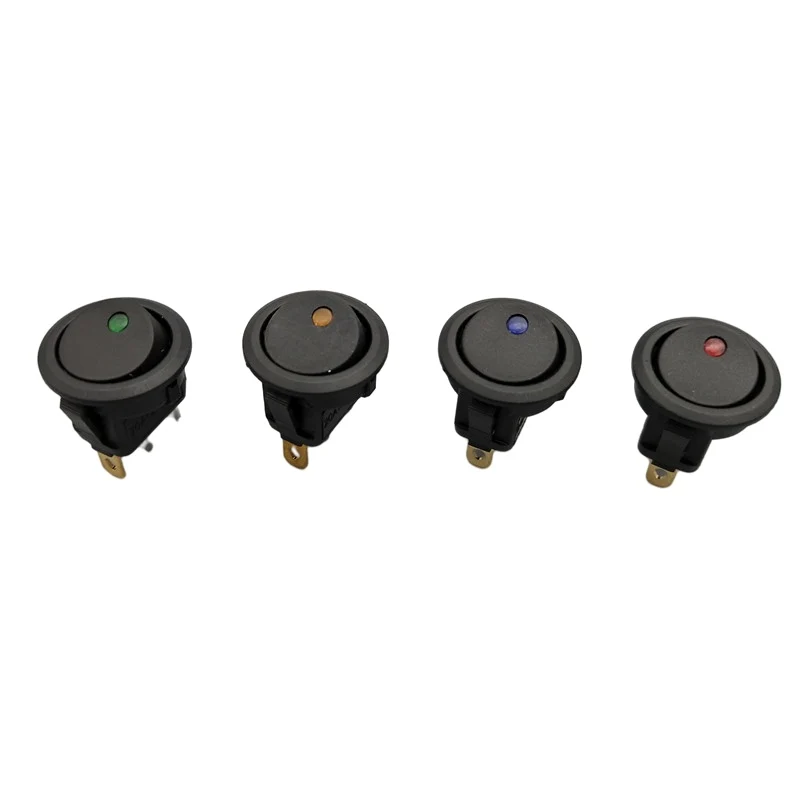 20A 12V 220V Водонепроницаемый кулисный переключатель Светодиодный точечный светильник для автомобиля Лодка Круглый переключатель ВКЛ/ВЫКЛ SPST