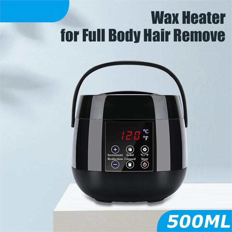 500ml aquecedor de cera digital aquecedor de cera para remoção profissional do cabelo depilação feijão máquina de aquecimento depilação depilador cera-melt pote