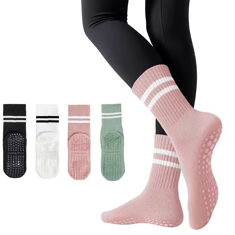Calcetines Antideslizantes para Pilates con Agarre de Silicona para Mujer, Calcetines de Yoga para Barre, Ballet, Danza, Estudio, Ejercicio, Entrenamiento Físico