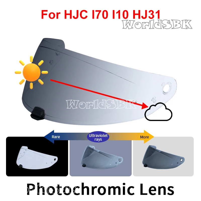 Viseira fotocromática para hjc i70 i10 HJ-31 capacete óculos tela escudo pára-brisa acessórios peças lente autocromática