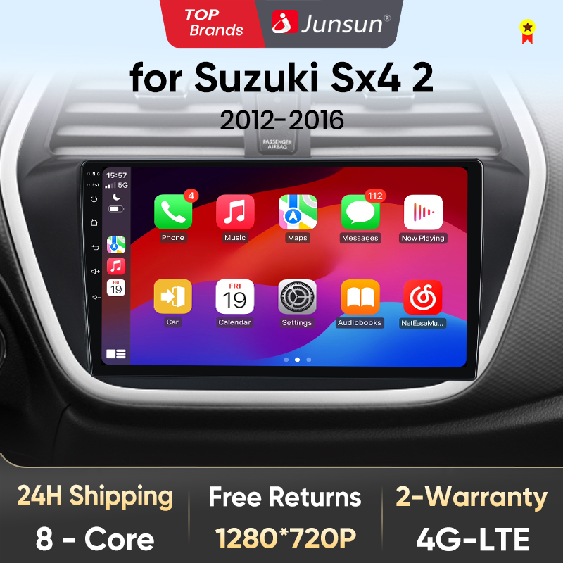 Junsun V1 AI Stimme Drahtlose CarPlay Android Auto Radio Für Suzuki SX4 2 S-Kreuz 2012-2016 4G Auto Multimedia GPS 2din autoradio