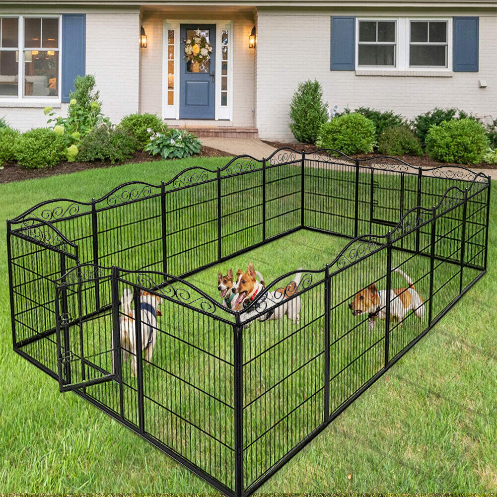 Box per cani, box a 8 pannelli da 32 pollici di altezza per carichi pesanti, recinzione pieghevole per esercizi per cani antiruggine per interni ed esterni portatile