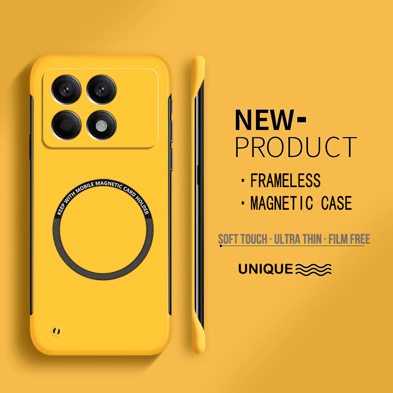 Casing ponsel tanpa bingkai magnetik PC keras Ultra tipis untuk Xiaomi Poco X6 Pro F3 F4 F5 Pro Matte warna murni penutup polos