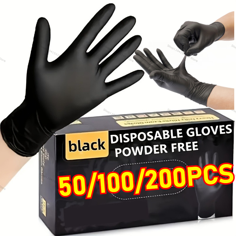 Guantes desechables de nitrilo negro Xl, guantes de látex, guantes de Pvc, limpieza del hogar, industria del coche, herramientas de cocina para jardinería