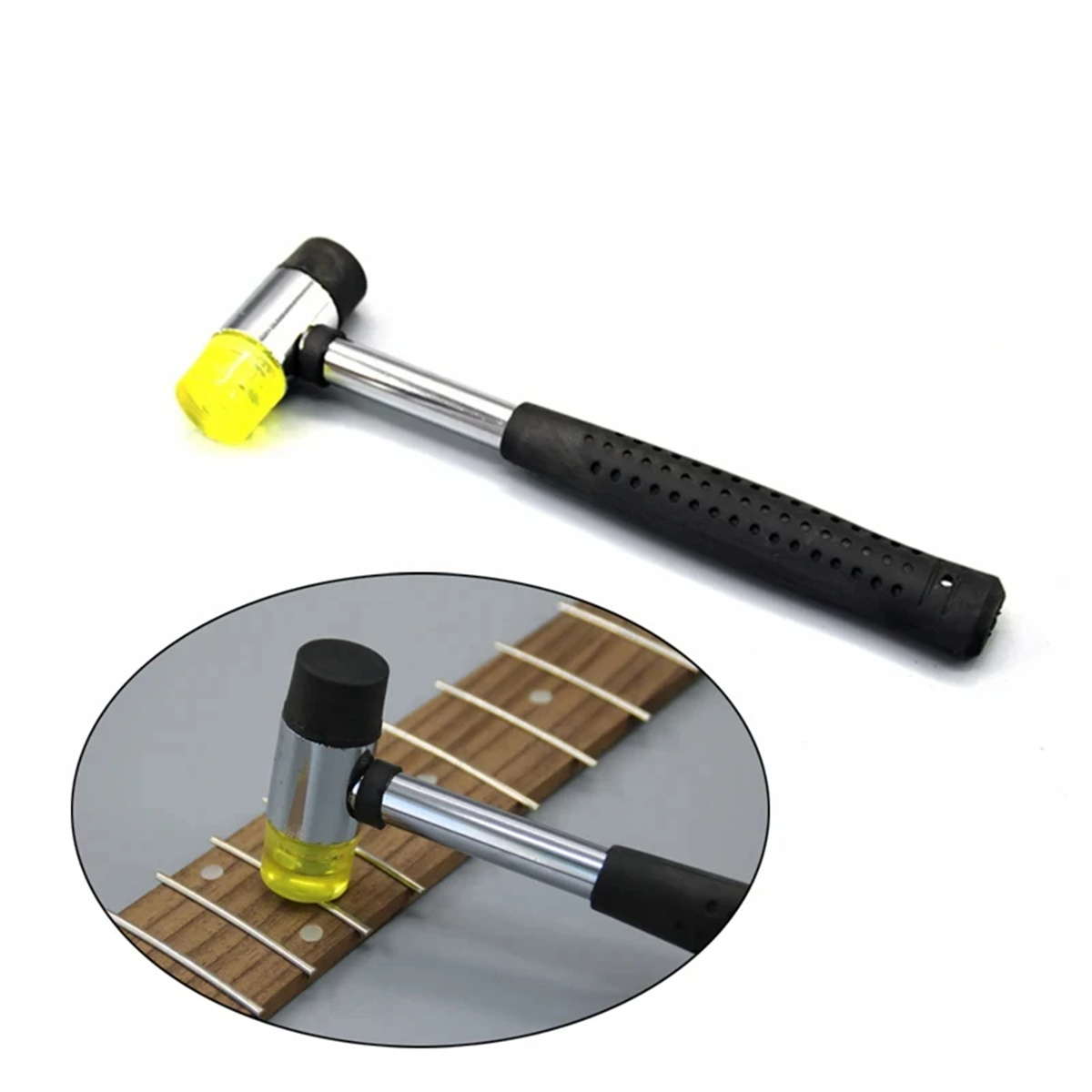 Miwayer borracha guitarra luthiers ferramenta dupla cabeça traste martelo guitarra fio ferramenta de substituição para fretboard instrumento accessries