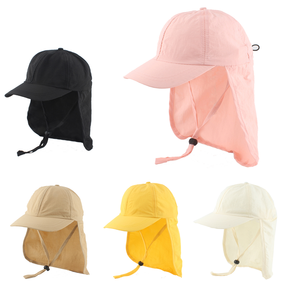 Topi bisbol cepat kering anak 3 sampai 8 tahun, topi pantai memancing perlindungan UV luar ruangan dapat disesuaikan