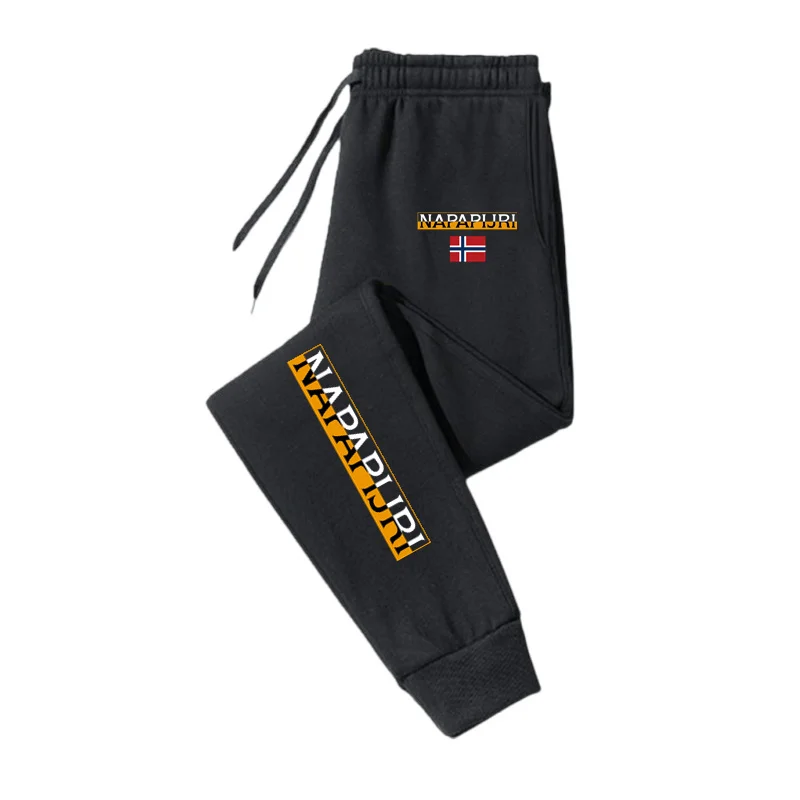 Nowe męskie spodnie dresowe na wiosnę i jesień, polarowe spodnie sportowe, codzienne spodnie ze sznurkiem i kieszeniami, spodnie oversize dla mężczyzn.