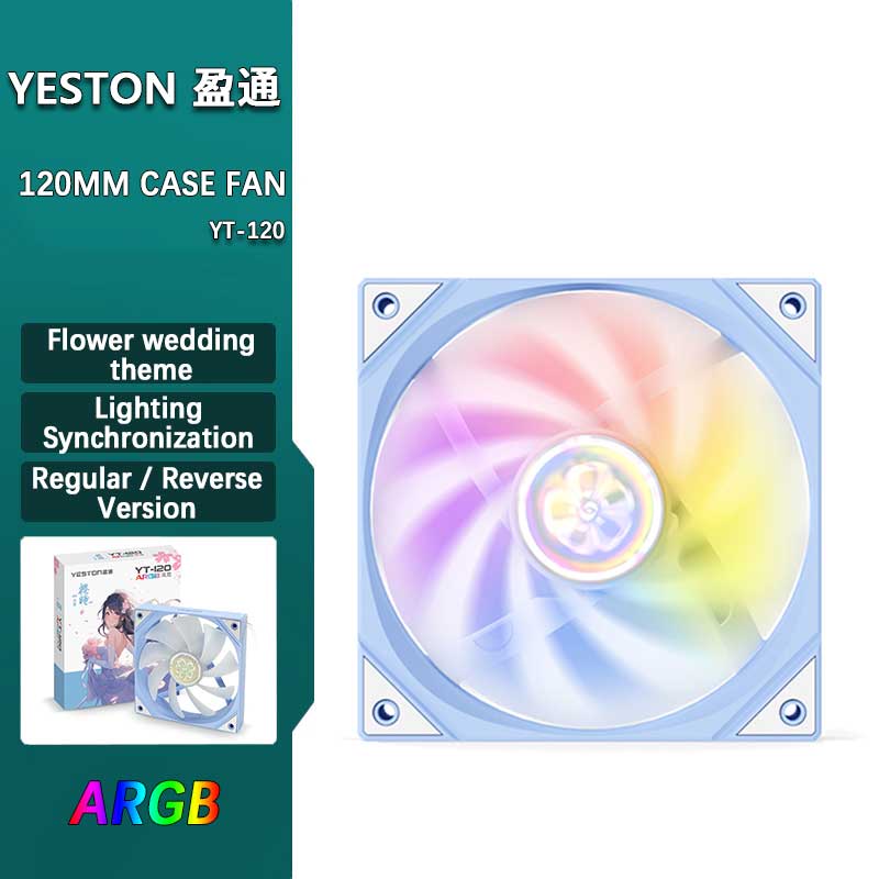 ZEAGINAL YESTON YT-120 Chassis-Lüfter 120 x 120 x 25 mm/800–1800 U/min. Die Cherry-Schülerblume heiratet ein Thema
