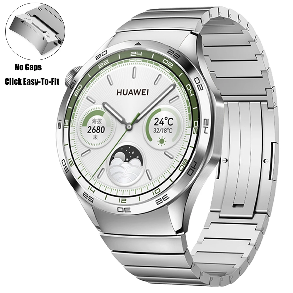 Bracelet en acier en métal officiel pour HUAWEI ÜCH IGHT4, bracelet GT4 No Gaps Link, remplacement de bracelet de montre intelligente, accessoires de bracelet, 46mm