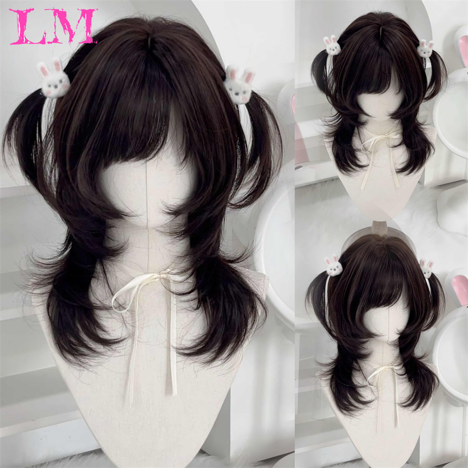 Pelucas sintéticas LM azules cortas con ondas corporales para mujer, cabello sintético rubio natural para cosplay, cabello sintético natural, pelucas Lolita