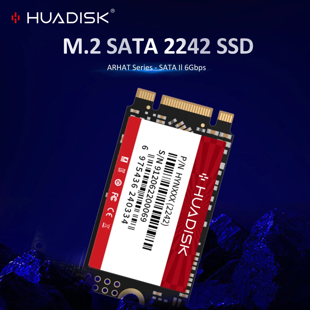 HUADISK M.2 SATA SSD 128GB 256GB Unidades internas de estado sólido M2 NGFF 2242 1TB 2TB Disco rígido para desktop Thinkpad