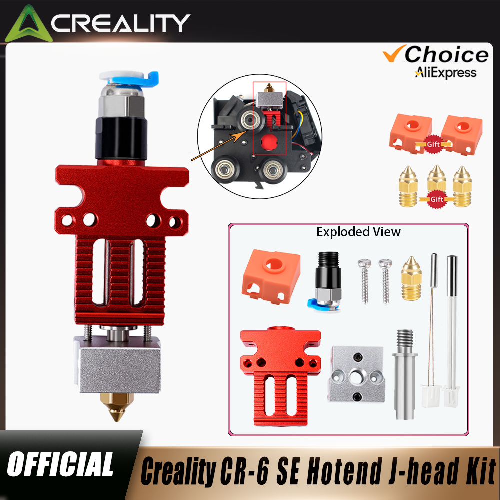 Официальные комплекты Creality CR6 SE, цельнометаллические комплекты Hotend, J-образная головка, собраная печатающая головка, термистор нагревателя для Ender 3, CR6 SE CR5 Pro