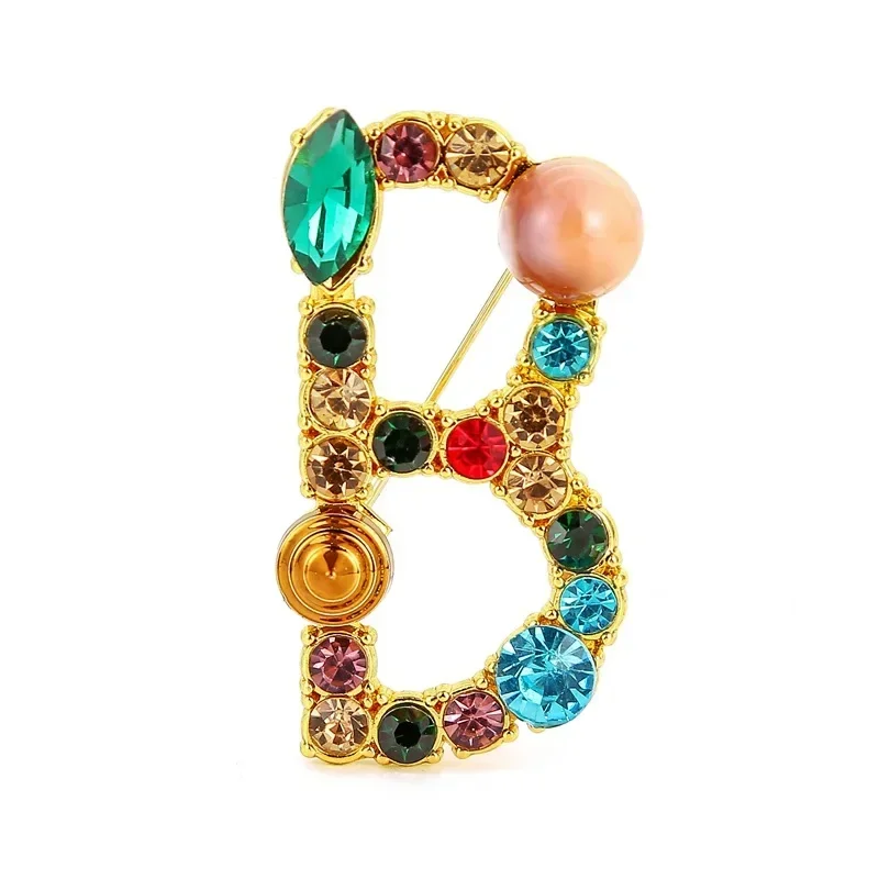 Trendy English Letter Words Rhinestone Brooch, Colorful Crystal Lapel Pin for Women's Sweaters & Parties, Elegant Jewelry Gift