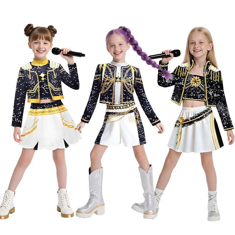 Kpop enfants filles chasseurs Rumi Mira Zoey Cosplay Costume Anime chasseurs carnaval Costume perruque Costume Halloween Costume pour enfant