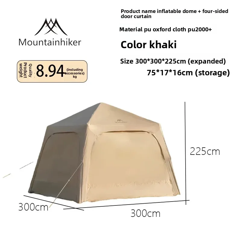 MOUNTAINHIKER Großes Aufblasbares Campingzelt für 4-6 Personen, Einfach Aufzubauen, Geeignet für Alle Jahreszeiten, Outdoor-Kuppelzelt, 2000+