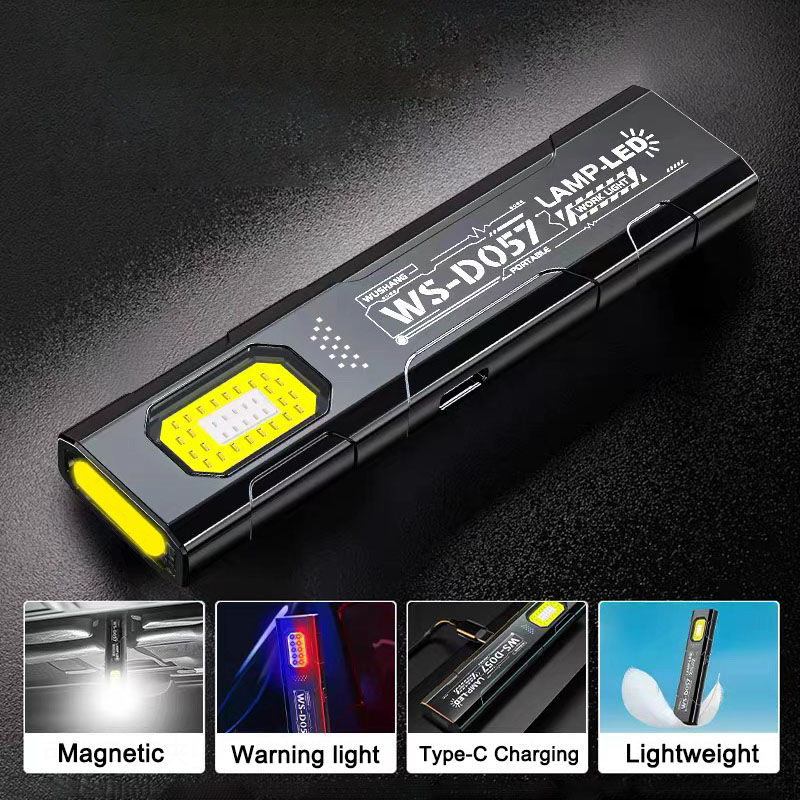 LED Schlüsselanhänger Taschenlampe USB wiederaufladbare EDC Taschenlampe mit COB Mini Taschenlampe Taschenlaterne Arbeitslicht mit Magnet