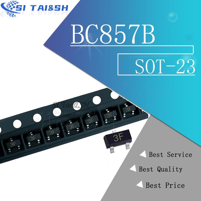Si Tai&SH 100 SZTUK BC857B SOT23 BC857 SOT SMD SOT-23 3F nowy tranzystor System danych