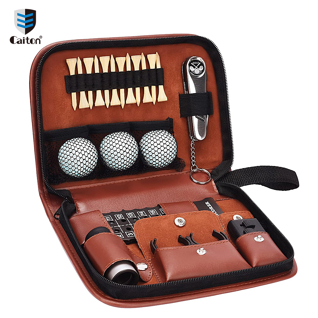 Caiton Golf Accessoires Set Met Hi-End Case, Golfballen, Rangefinder, Golf Tees, Borstel, Scorer,Golf Geschenken Voor Mannen En Vrouwen