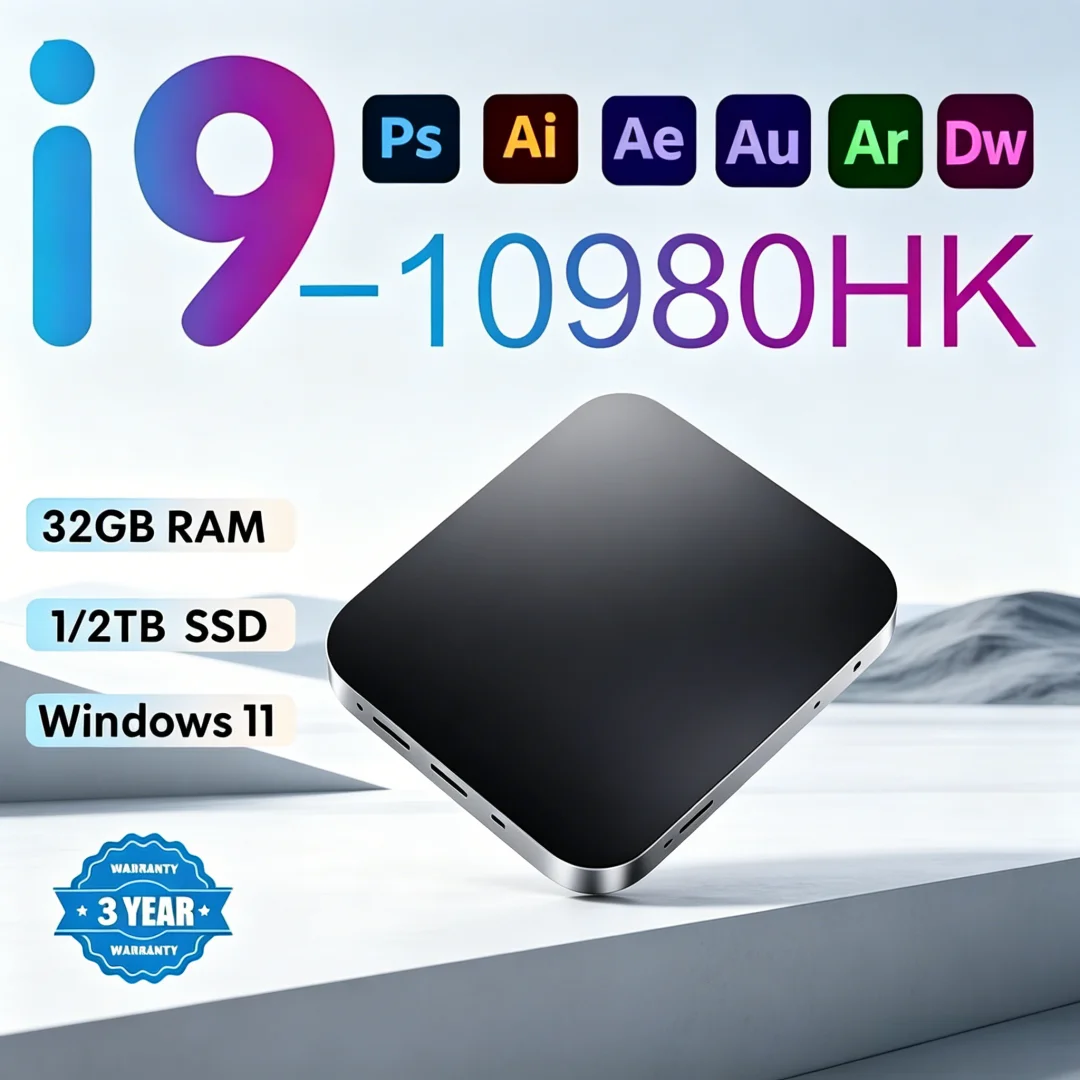Premium Elite MINI PC Built With Windows 11 Pro Core I9 10980HK 32GB RAM 1TB 2TB SSD WIFI 6 BT5.2 4K HD Swift Gaming Commercial