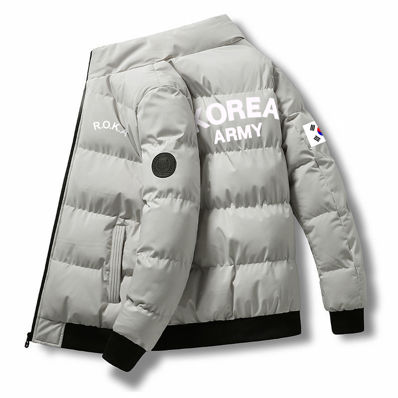 2022ฤดูหนาวเกาหลี R.O.K.A ผู้ชายลงเสื้อแจ็คเก็ตกลางแจ้งเสื้อกีฬาทำงานลำลองชาย Cooling แจ็คเก็ตแขนยาว
