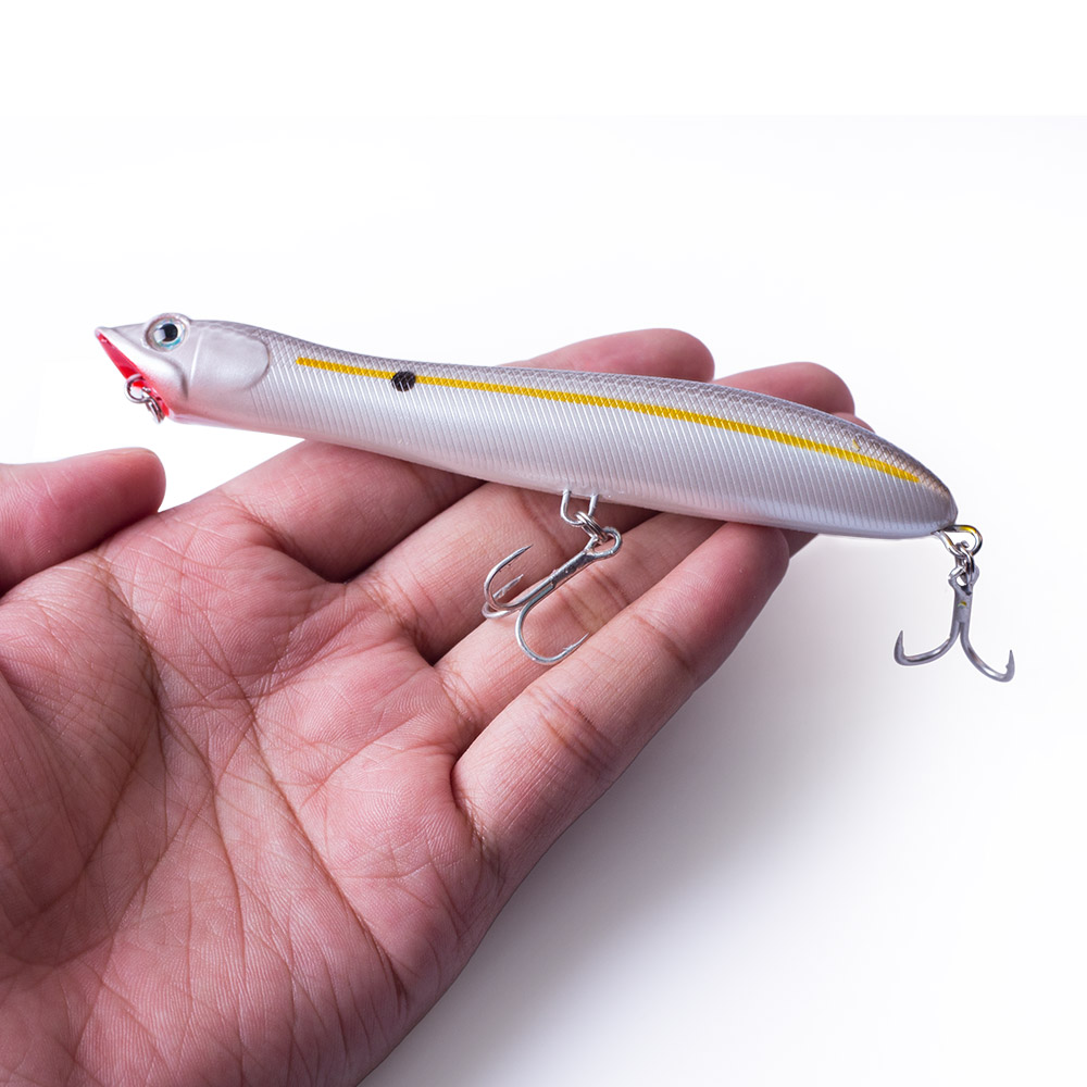 120mm/18g Topwater Pencil Popper Schwimmender Angelköder Snakehead Wobbler Tackle Baits Minnow für Schnapper, Flunder, Bass, Chub