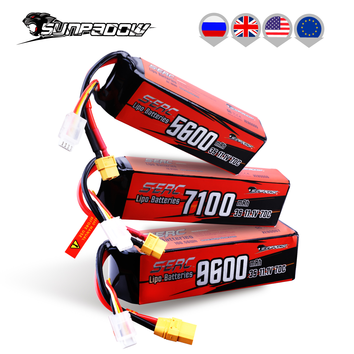 Sunpadow 3S 11.1V Lipo batterie pour 5600mAh 7100Ah 70C avec connecteur XT60 pour véhicules RC voiture camion réservoir Truggy Buggy passe-temps