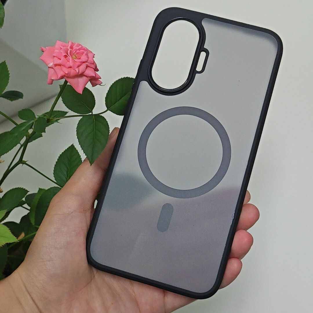 Magnetische hoes voor POCO F7 / Redmi Turbo 4 Pro, schokbestendig, mat, harde PC+TPU, anti-vingerafdruk, transparante cover