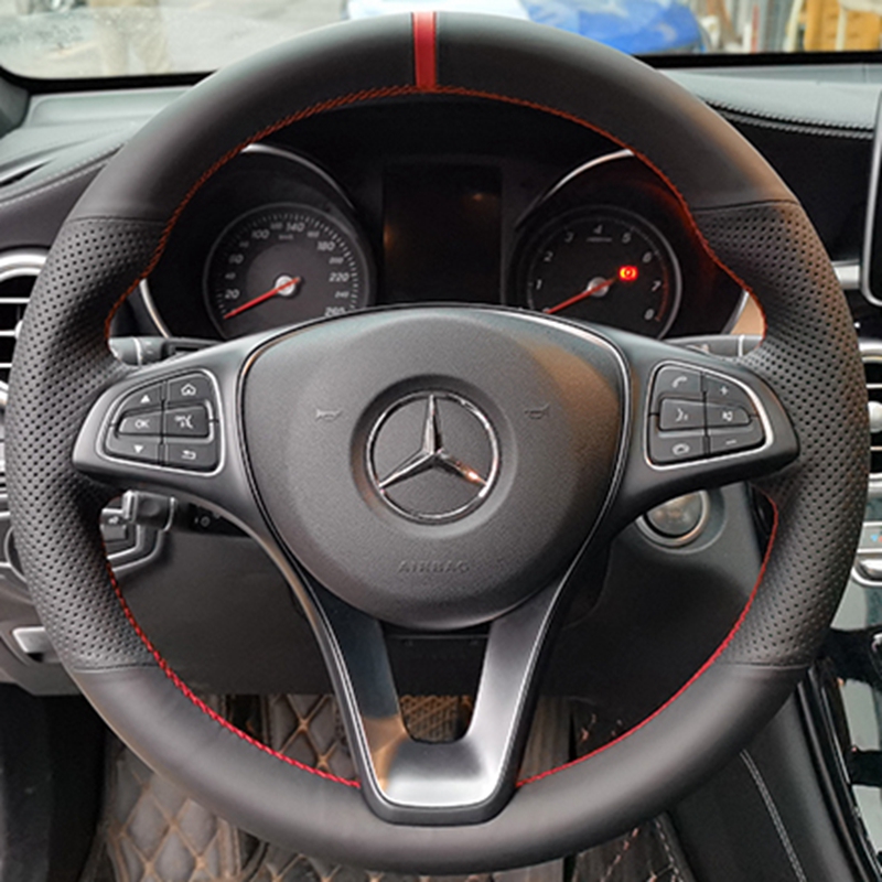Coprivolante per auto per Mercedes Benz C200 C250 C300 B250 B260 A200 A250 Sport CLA220 CLS400 E200d Nero Ecopelle