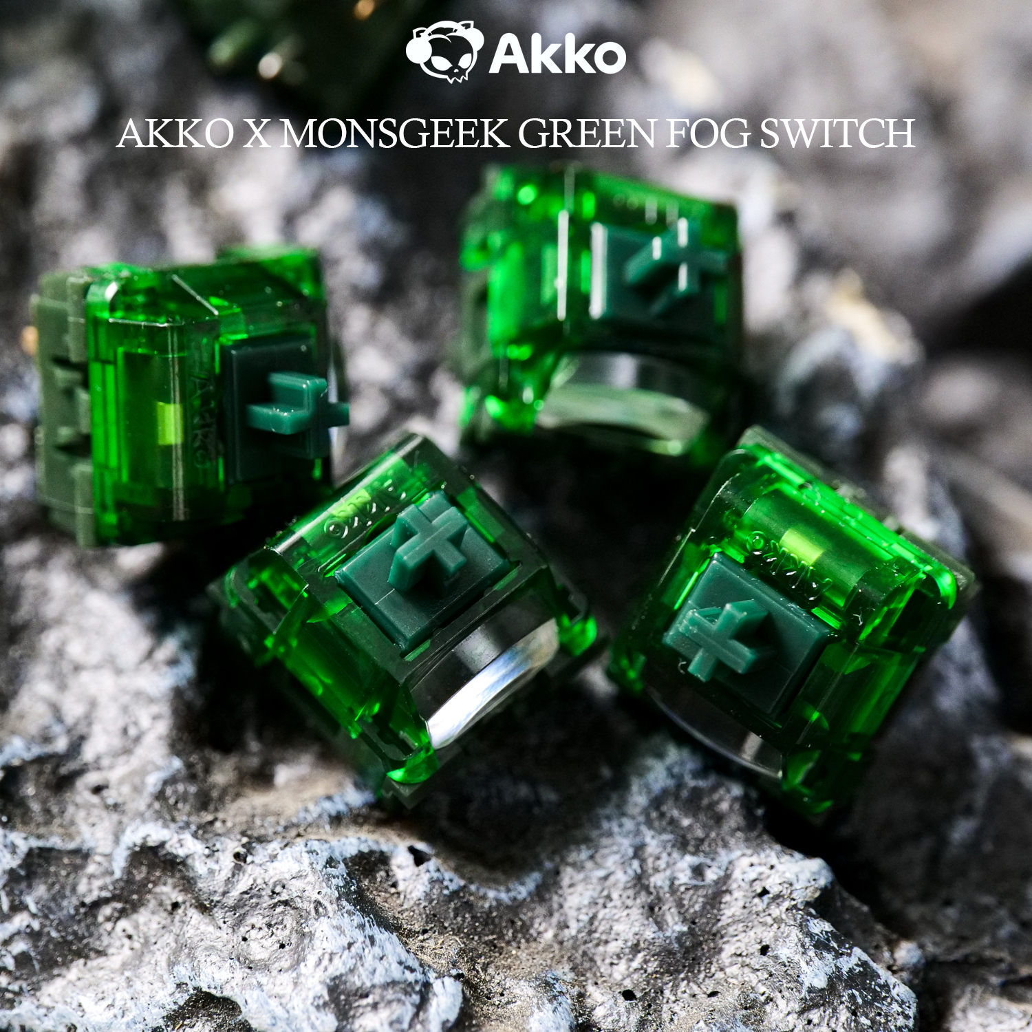 Akko x MonsGeek Green Fog Switches 5 pinos 60gf Heavy Linear Switch Lubrificado de fábrica compatível com teclado mecânico MX (45 peças)