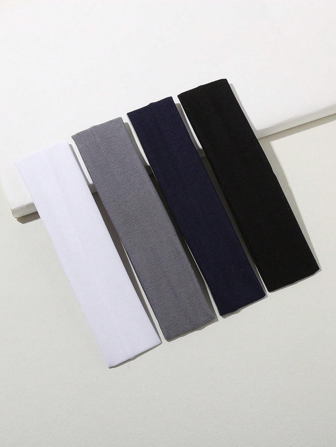 Set di 4 Elastici per Capelli Stile Campus, Fasce per Capelli Casual da Palestra, Turbanti, Fasce Assorbenti, Accessori Scolastici, Universitari