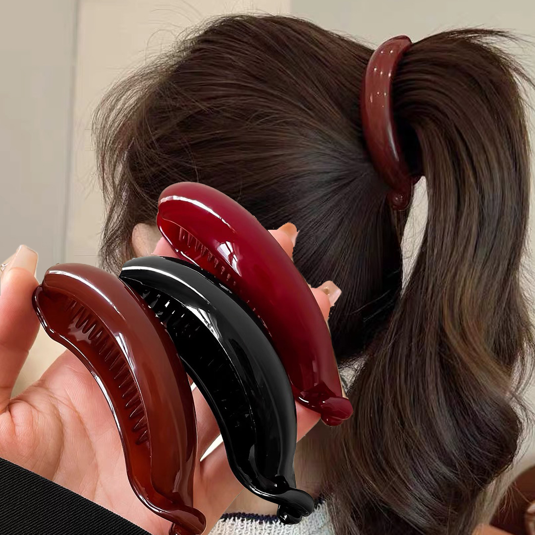 Galaretkowy kolor bananowy klips do włosów pazur kucyk klamra kucyk posiadacze spinki do włosów Barrettes kobiety dziewczęta Barrettes akcesoria do włosów