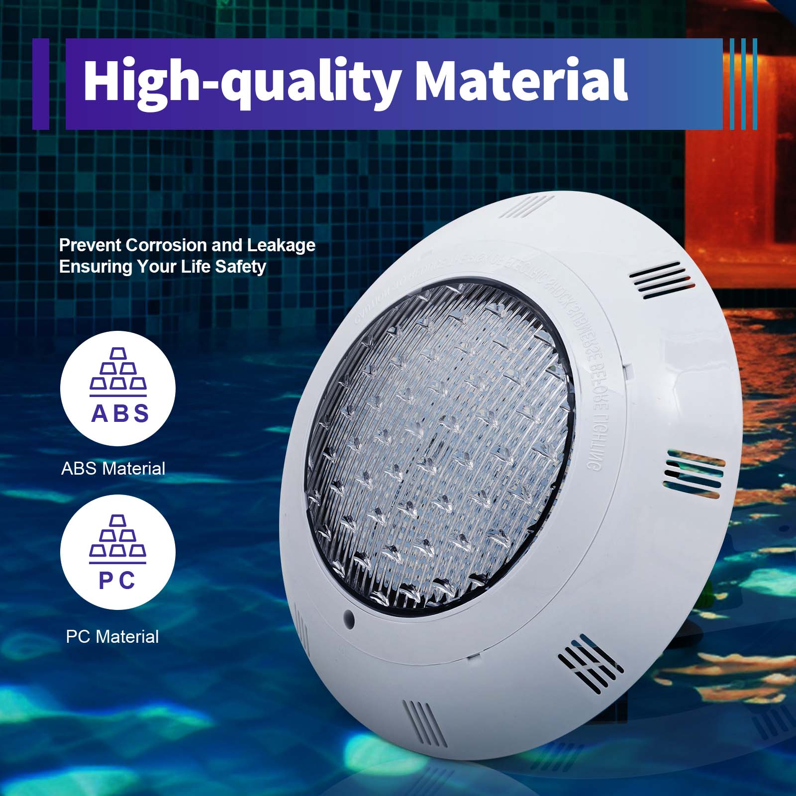 Basen RGB LED Światła basenowe IP68 Wodoodporny AC12V 2500lm 45W RGB LED Światło basenowe z pilotem