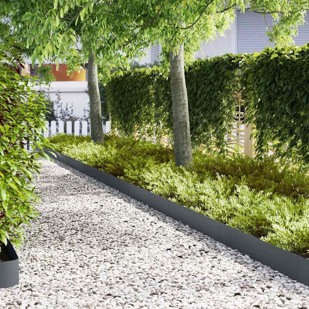 Bordes de jardín 20 piezas Plástico antracita 100x05x20cm Decoración de césped