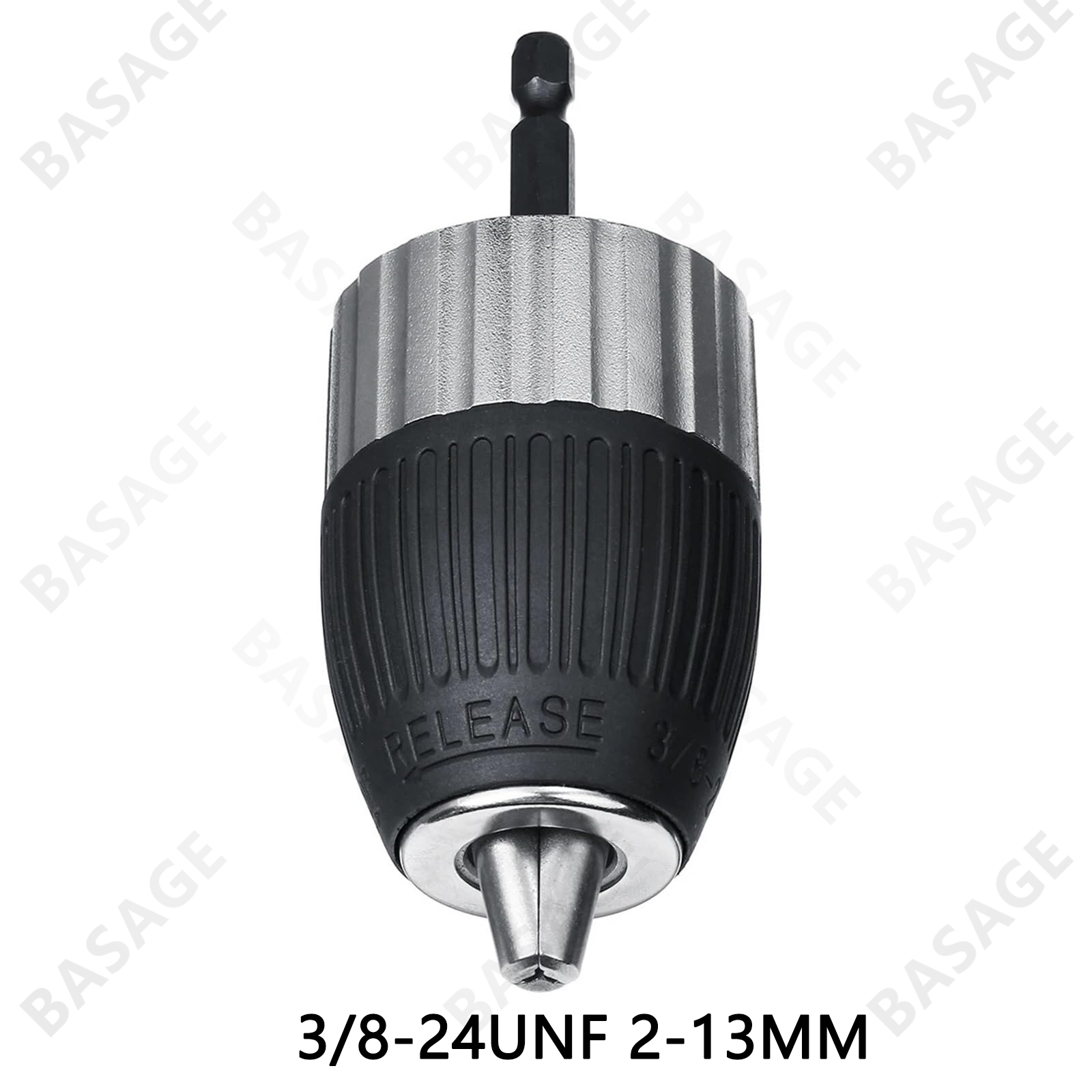 1.5-13mm Electric Drill Chuck Keyless Self-locking 3/8-24UNF Driver Tool Accessories Keyless Adapter Impact Hex Shank