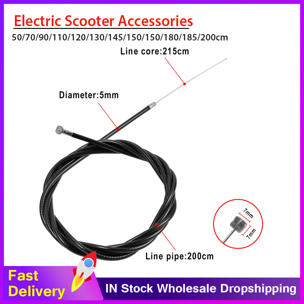 De 50 cm à 200 cm de longueur du câble de frein en acier inoxydable avec boîtier universel pour scooter électrique cyclisme VTT vélo