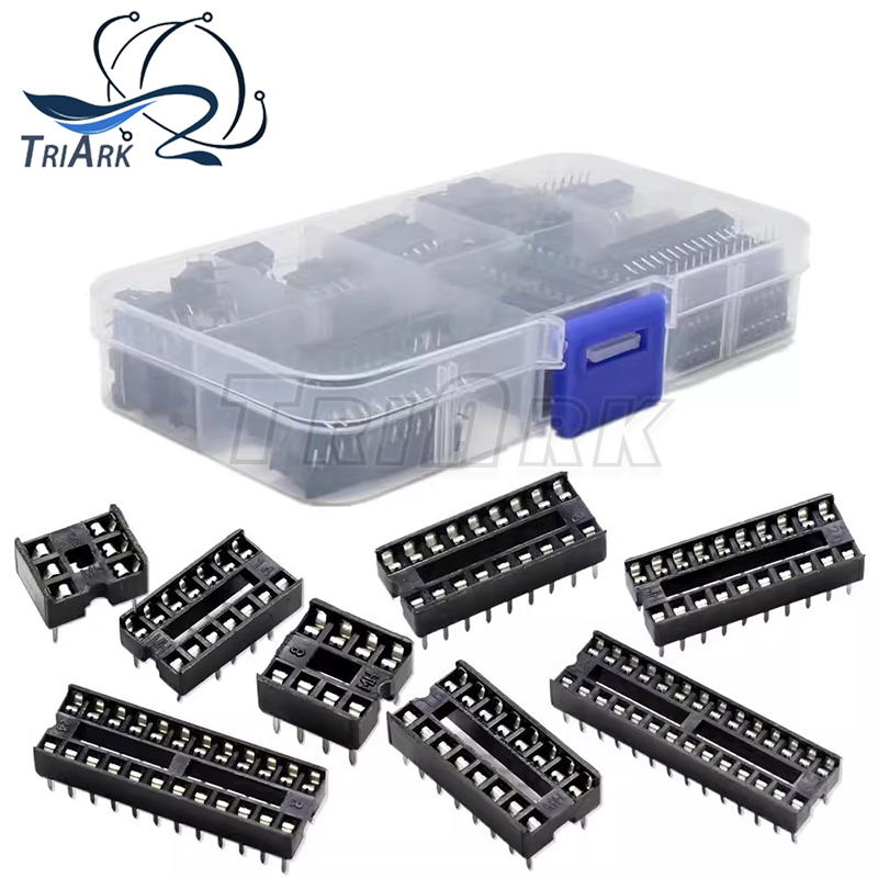 66 stks/partij met Doos DIP IC Sockets Adapter Soldeer Type Socket Kit 6 8 14 16 18 20 24 28 Pin DIP-6 DIP-8 DIP-14 IC Connector