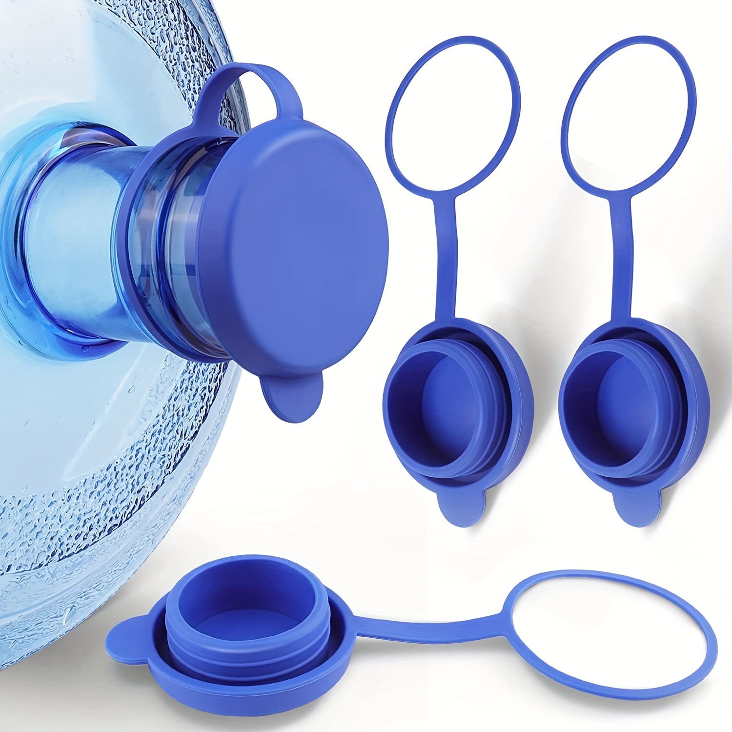 3Pcs 5 Gallon Dispenser Water Bottle Cap Silicone Reusable Replacement Cap Non Spill Bottle Caps For 2.1in/55mm Water Bottle