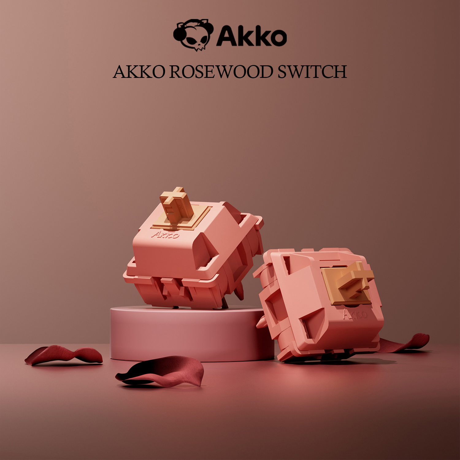 Akko Rosewood Switch 5 pin 40gf Linear Switch pabrik Lubed Deep Low-pitch kompatibel dengan MX mekanik Keyboard (45 buah)