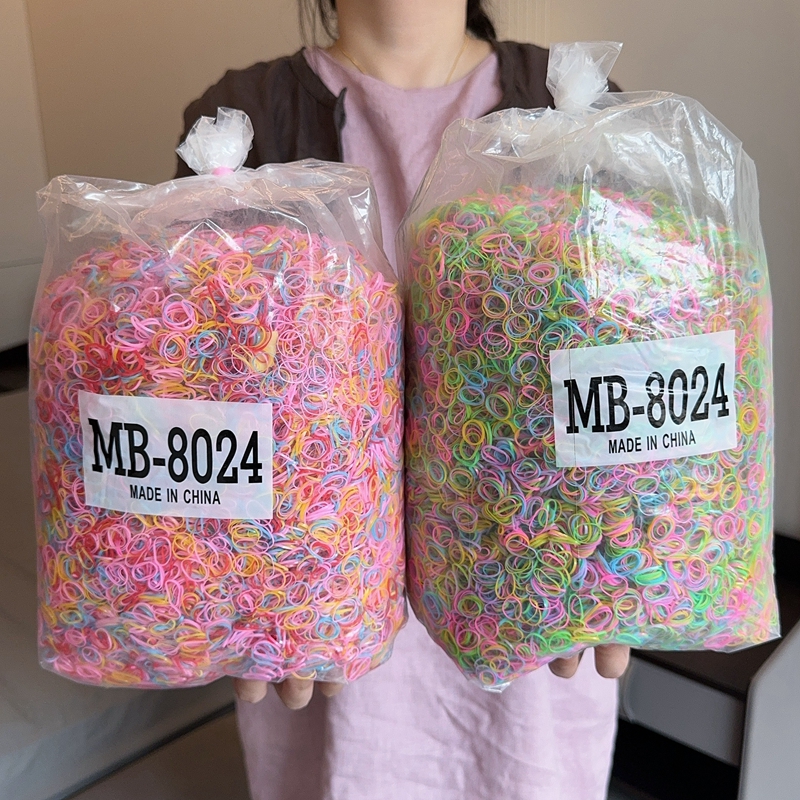 500 unids/bolsa, banda de goma desechable colorida para niñas, lazos para el cabello, diadema para niños, coleteros, bandas, accesorios para el cabello para niños