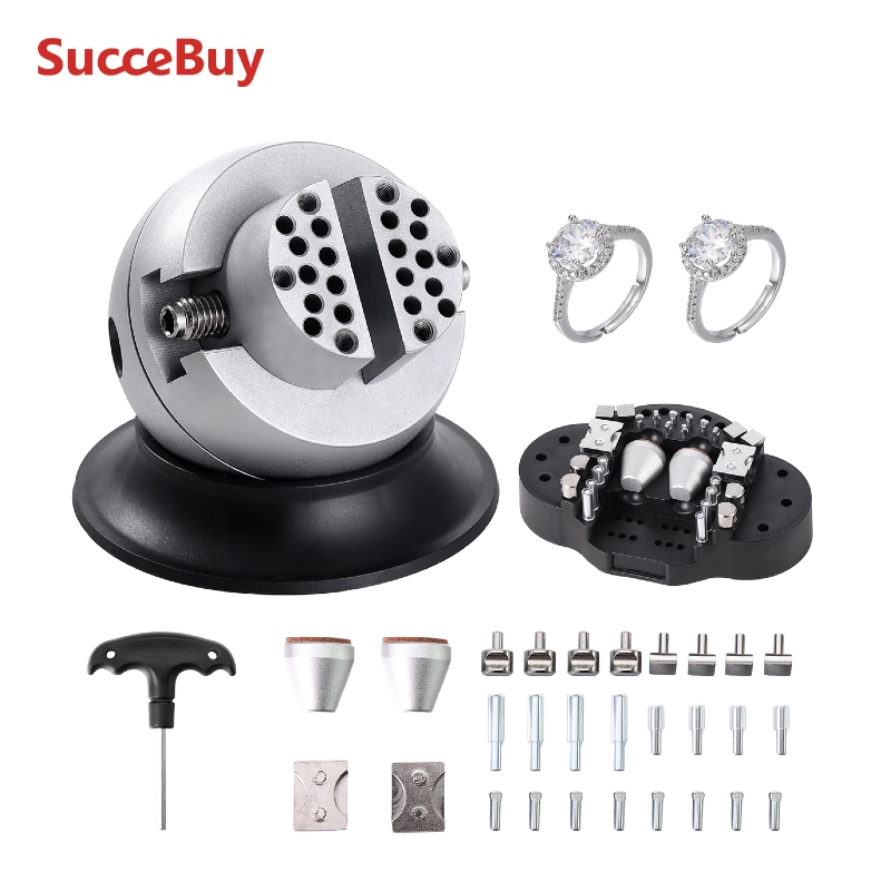 SucceBuy Ball Vise 3 "5" แกะสลักเครื่องมือมาตรฐานหมุนแกะสลักบล็อก Vise สิ่งที่แนบมาเครื่องประดับแกะสลักบล็อกเครื่องมือ