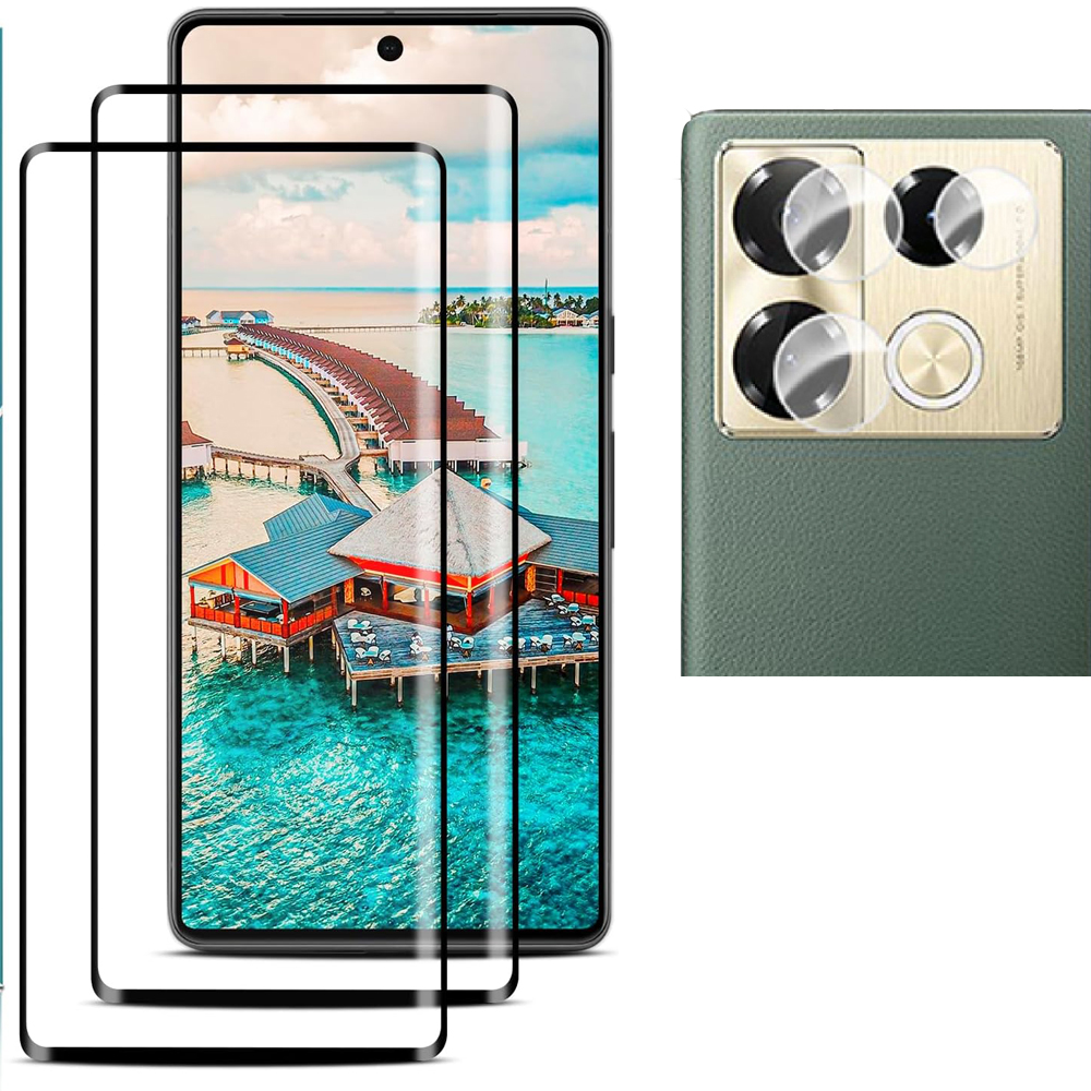 Verre incurvé 3D pour Infinix Note 40 Pro, protecteur d'écran en verre trempé pour objectif d'appareil photo Infinix Note 40 Pro Plus 4G 5G