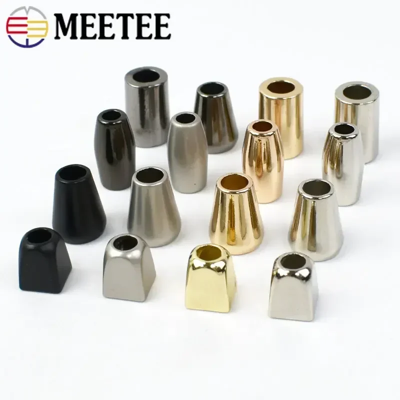 Meetee 50 peças rolha de metal jaqueta com cordão botão chapéu cordão bloqueio sino corda elástica fivela final diy decoração de vestuário rolhas