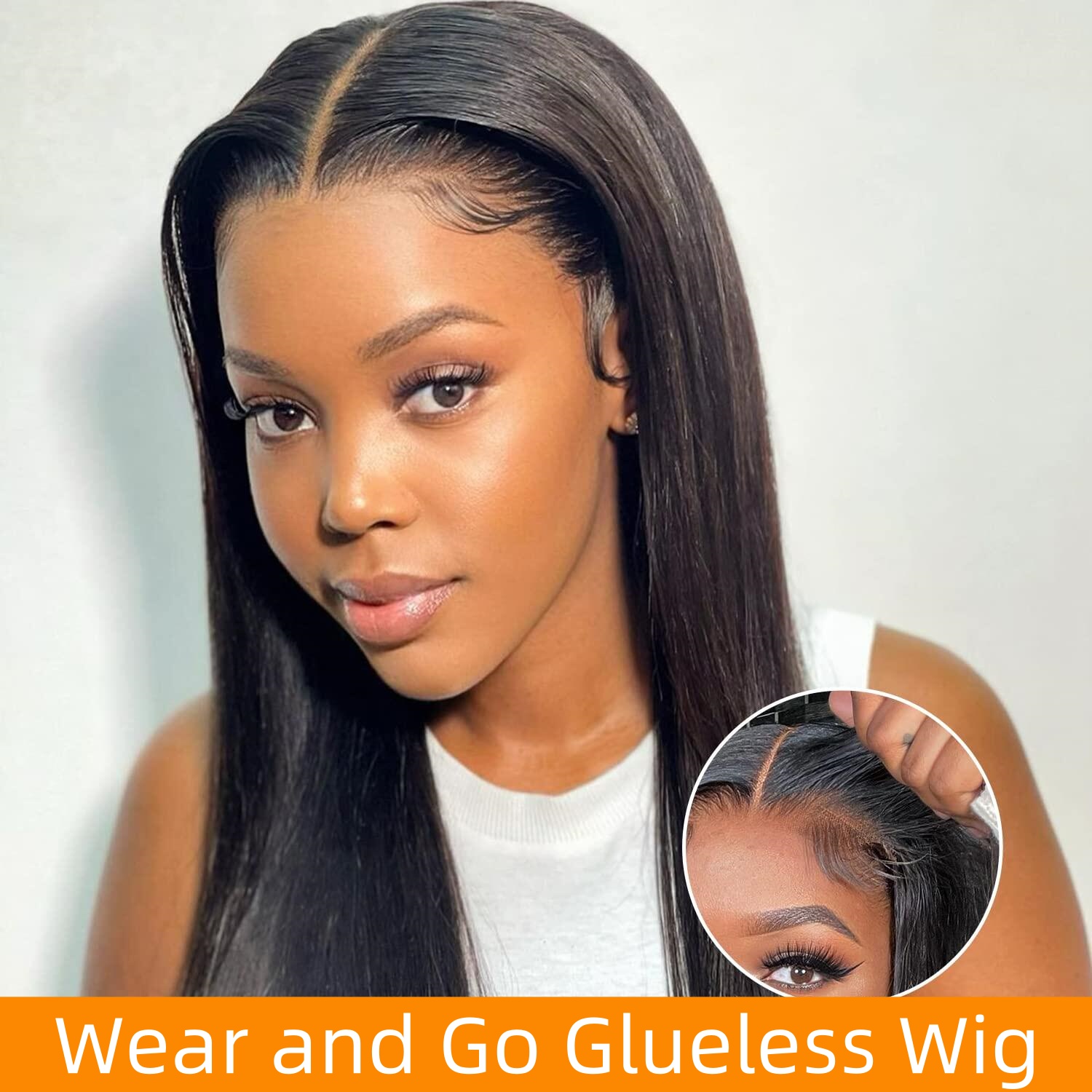 Wear And Go Parrucche diritte per capelli umani Pre pizzicate Glueless Dritto 4x4 Parrucche con chiusura in pizzo Capelli brasiliani per le donne Pronti da indossare