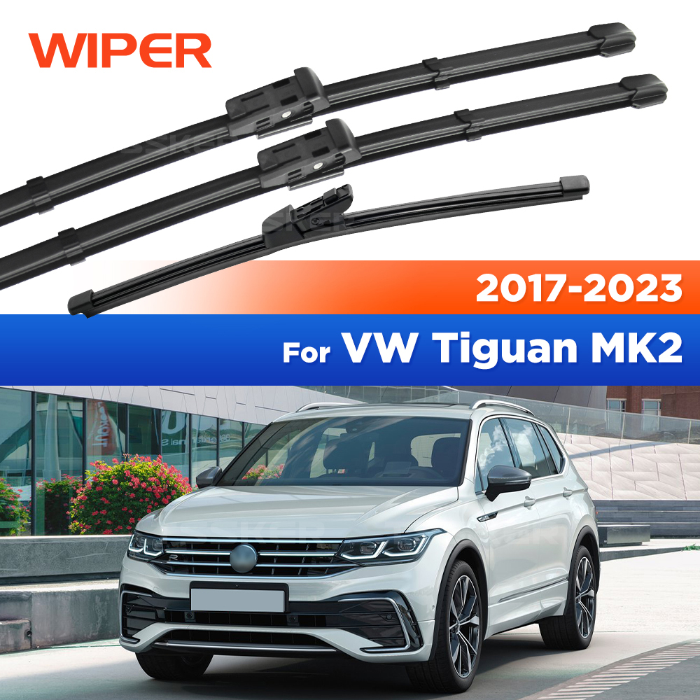 Jeu de balais d'essuie-glace avant et arrière, pour VW Tiguan MK2 2017 2018 2019 2020 2021 2022 2023, fenêtre de pare-brise 26 "+ 21" + 14"